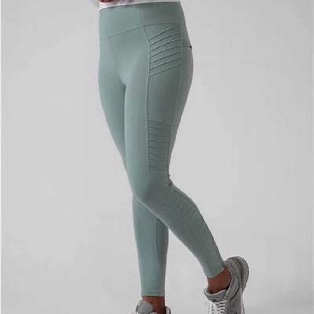 Athleta Delancey Moto Tight Leggings Seafoam Green
